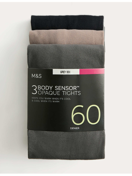 Marks & Spencer Harisnya Body Sensor™, 60 DEN, 3 pár csomag Marks & Spencer szürke