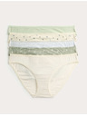 Marks & Spencer Csipkés bikini alsónemű Lycra™ pamutból, mintával, 5 db Marks & Spencer zöld