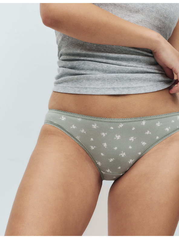 Marks & Spencer Csipkés bikini alsónemű Lycra™ pamutból, mintával, 5 db Marks & Spencer zöld
