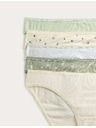 Marks & Spencer Csipkés bikini alsónemű Lycra™ pamutból, mintával, 5 db Marks & Spencer zöld