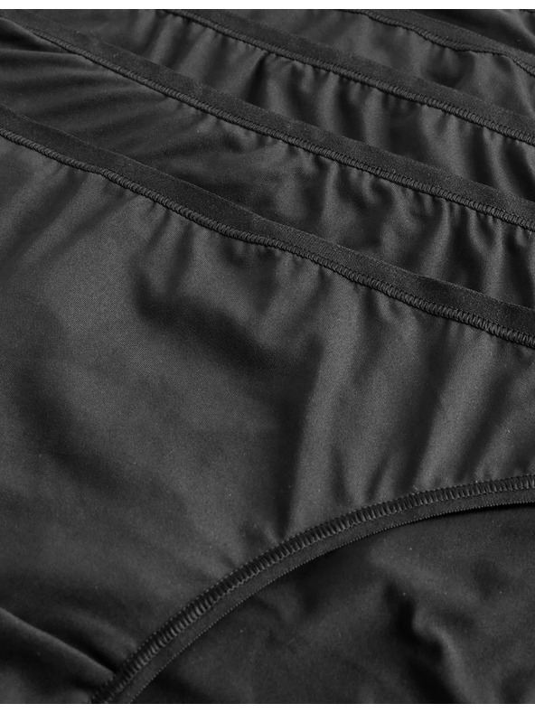 Marks & Spencer Mélyen nyírt bikini alsónadrág mikroszálból, láthatatlan szegéllyel, 5 db csomag Marks & Spencer fekete