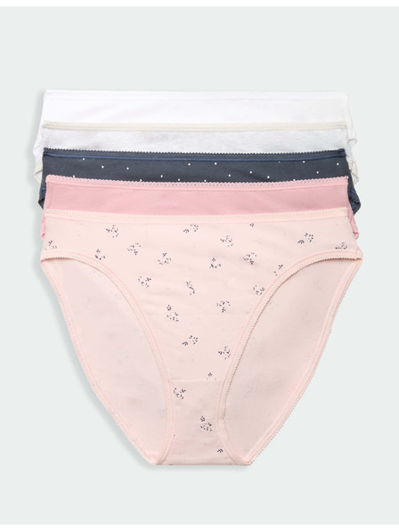 Marks & Spencer Magas derekú pamut és lycra® alsónadrág, 5 db csomagban Marks & Spencer tengerészkék