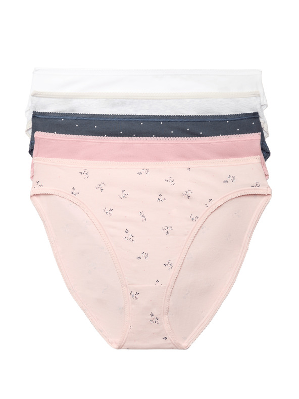 Marks & Spencer Magas derekú pamut és lycra® alsónadrág, 5 db csomagban Marks & Spencer tengerészkék