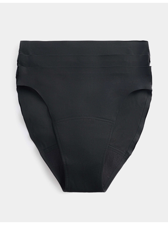 Marks & Spencer Magas derekú menstruációs alsónadrág magas felszívódással láthatatlan szegély nélkül, 3 db Marks & Spencer fekete
