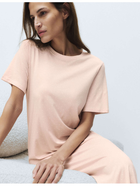 Marks & Spencer Hosszú éjszakai ing nyomattal pamutból és modálból Marks & Spencer rózsaszín