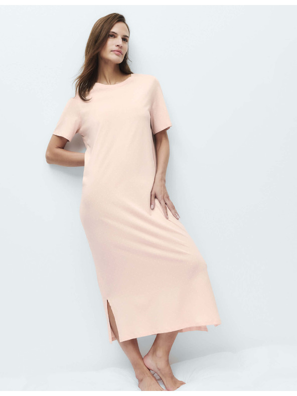 Marks & Spencer Hosszú éjszakai ing nyomattal pamutból és modálból Marks & Spencer rózsaszín