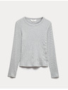 Marks & Spencer Pizsama bordázott felső Cool Comfort™ kezeléssel pamutból és modálból Marks & Spencer szürke
