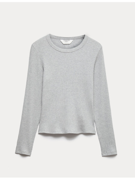 Marks & Spencer Pizsama bordázott felső Cool Comfort™ kezeléssel pamutból és modálból Marks & Spencer szürke