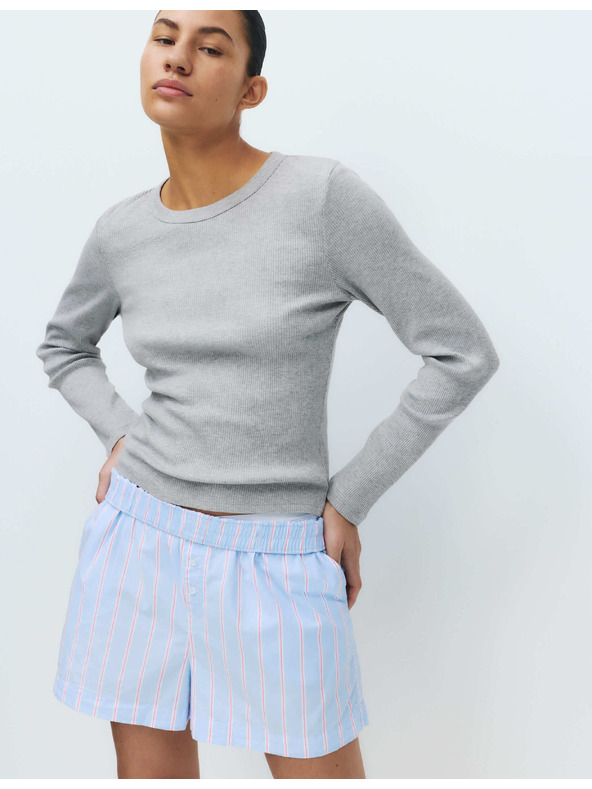 Marks & Spencer Pizsama bordázott felső Cool Comfort™ kezeléssel pamutból és modálból Marks & Spencer szürke