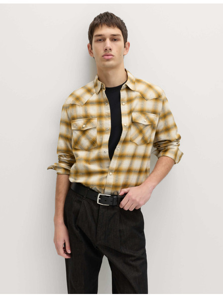 Marks & Spencer Kockás flannel ing tiszta pamuból, normál szabás Marks & Spencer sárga