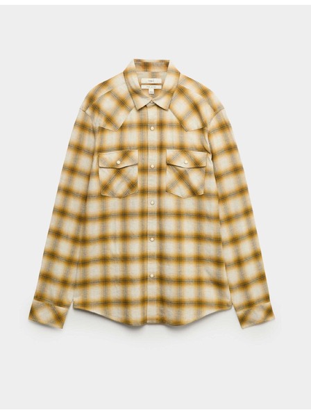 Marks & Spencer Kockás flannel ing tiszta pamuból, normál szabás Marks & Spencer sárga