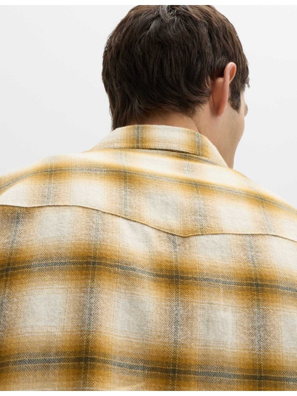 Marks & Spencer Kockás flannel ing tiszta pamuból, normál szabás Marks & Spencer sárga