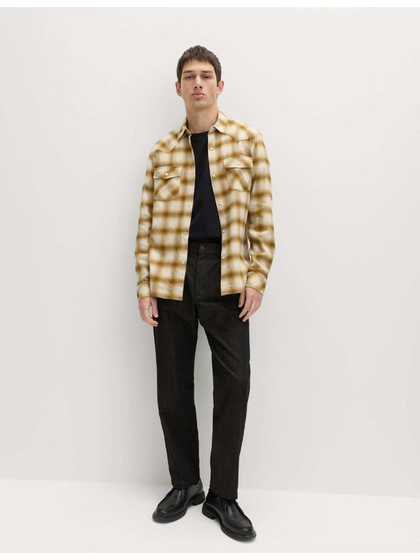 Marks & Spencer Kockás flannel ing tiszta pamuból, normál szabás Marks & Spencer sárga