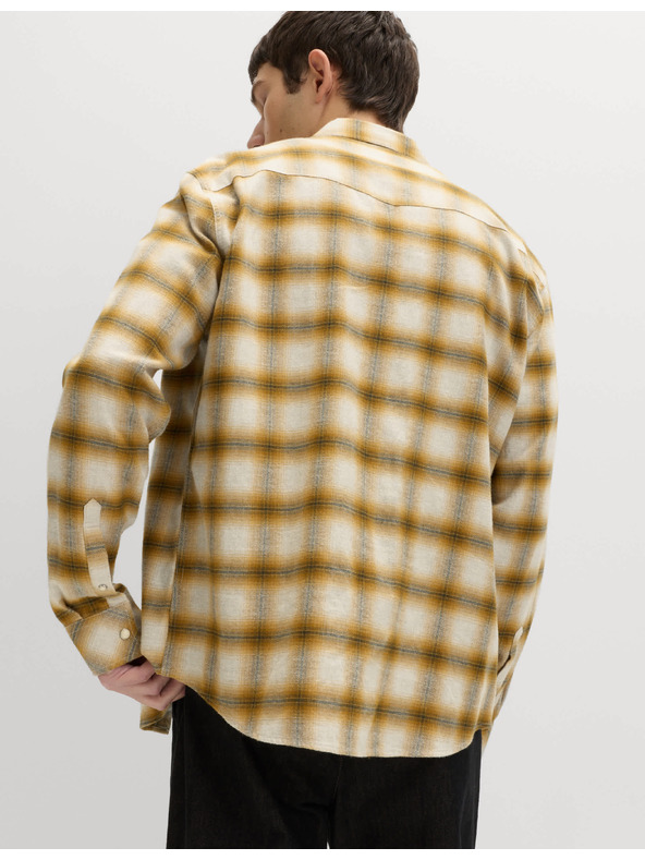 Marks & Spencer Kockás flannel ing tiszta pamuból, normál szabás Marks & Spencer sárga