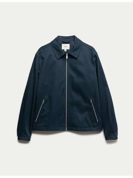 Marks & Spencer Harrington típusú dzseki, tiszta pamuból Marks & Spencer tengerészkék