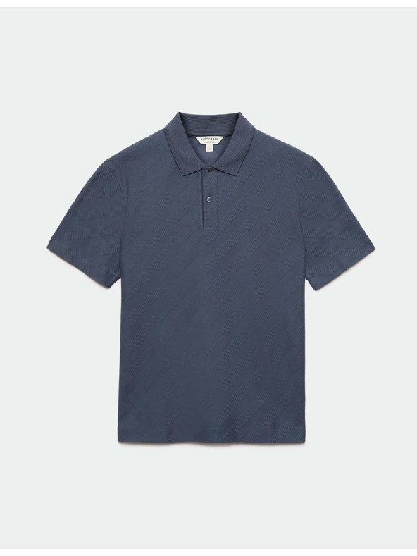 Marks & Spencer Textúrált jacquard pólóing gombos záródással tiszta pamutból Marks & Spencer tengerkék