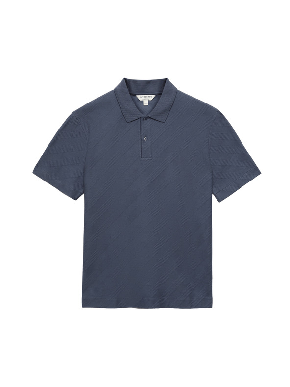 Marks & Spencer Textúrált jacquard pólóing gombos záródással tiszta pamutból Marks & Spencer tengerkék