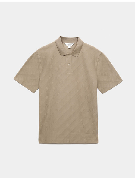 Marks & Spencer Textúrált jacquard pólóing gombos záródással tiszta pamutból Marks & Spencer barna