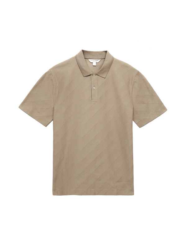 Marks & Spencer Textúrált jacquard pólóing gombos záródással tiszta pamutból Marks & Spencer barna