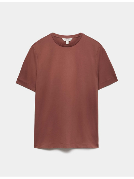 Marks & Spencer Prémium pamut póló, szűk szabás Marks & Spencer barna
