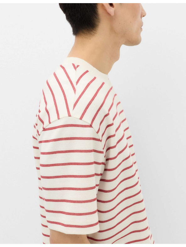 Marks & Spencer Breton póló textúrával magas pamuttartalommal Marks & Spencer piros