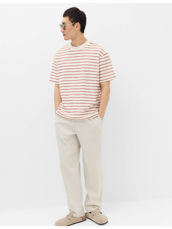 Marks & Spencer Breton póló textúrával magas pamuttartalommal Marks & Spencer piros