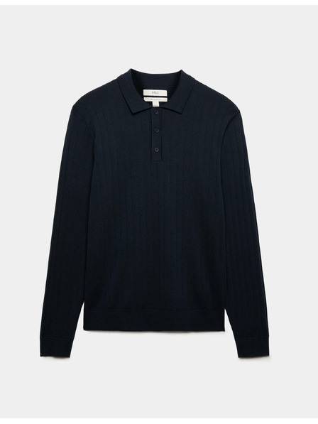 Marks & Spencer Férfi bordázott polóing pamutkevert szövetbõl Marks & Spencer tengerészkék