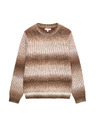 Marks & Spencer Csíkos ombré pulóver kerek nyakkivágással és gyapjúval Marks & Spencer barna