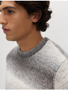 Marks & Spencer Csíkos ombré pulóver kerek nyakkivágással és gyapjúval Marks & Spencer szürke