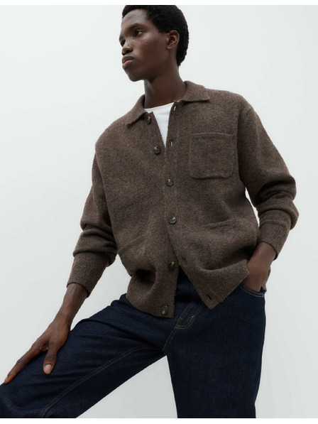 Marks & Spencer Puffit patenttal záródó kardigán utility stílusban Marks & Spencer barna