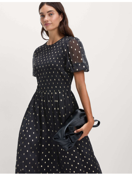 Marks & Spencer Midi ruha fémhatású pöttyös nyomattal Marks & Spencer fekete