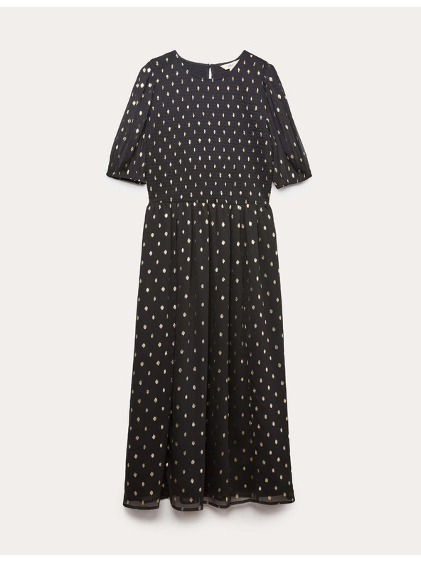 Marks & Spencer Midi ruha fémhatású pöttyös nyomattal Marks & Spencer fekete