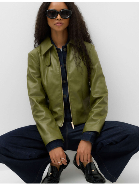 Marks & Spencer Harrington típusú bunda műbőrből Marks & Spencer zöld