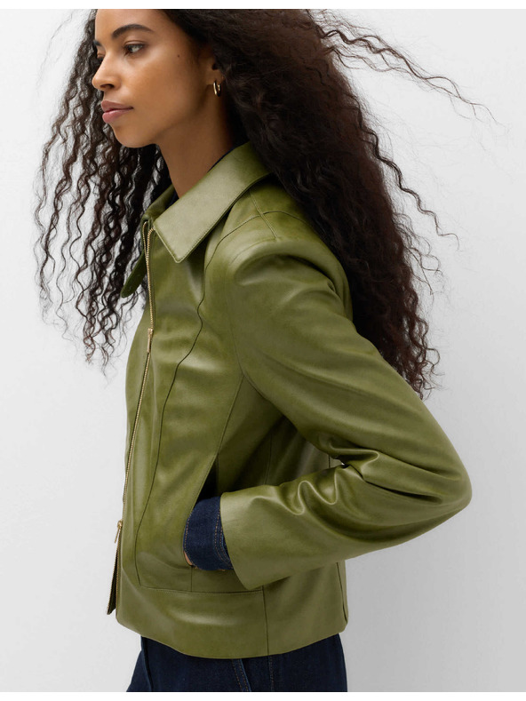 Marks & Spencer Harrington típusú bunda műbőrből Marks & Spencer zöld