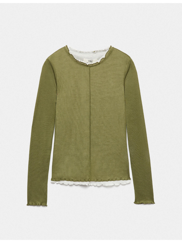 Marks & Spencer Kétrétegű top volán szegéllyel Marks & Spencer zöld