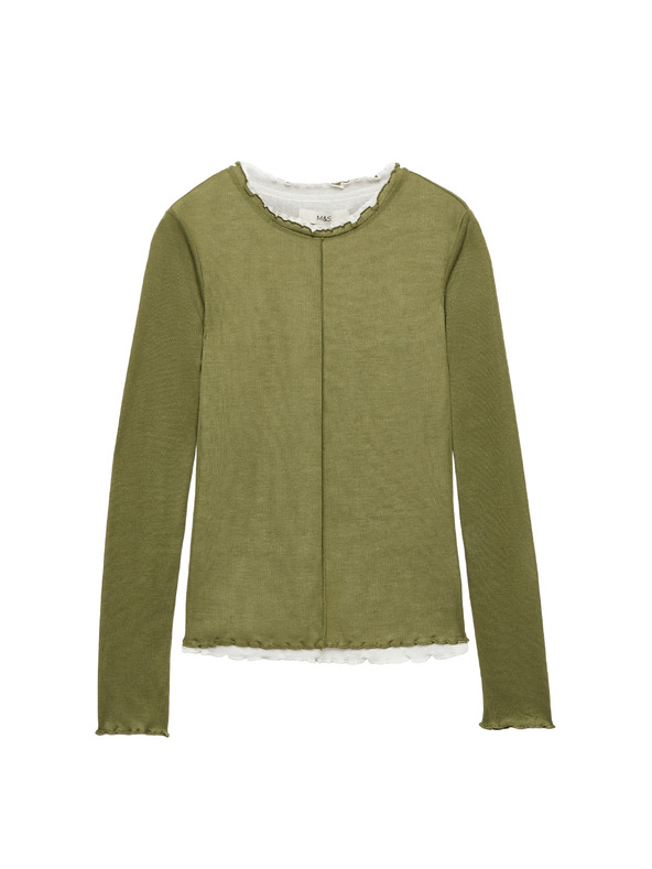 Marks & Spencer Kétrétegű top volán szegéllyel Marks & Spencer zöld