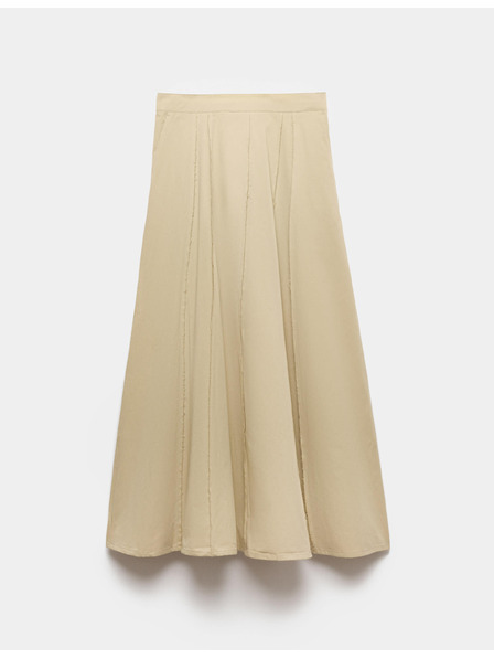 Marks & Spencer Midi körszoknya szálított szegéllyel tiszta pamutból Marks & Spencer bézs