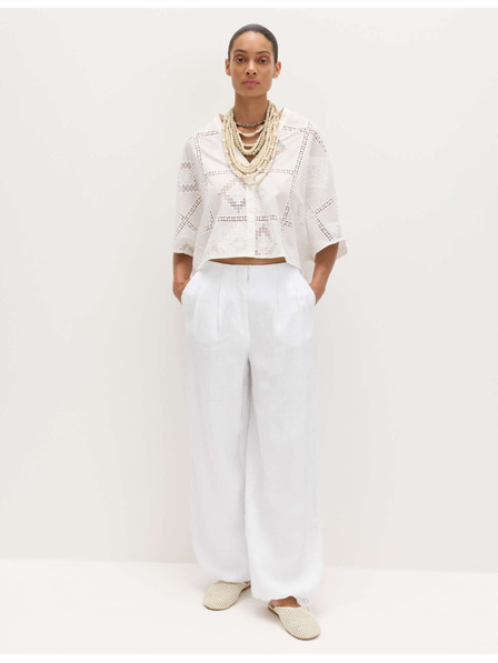 Marks & Spencer Lufi alakú nadrág tiszta linen Marks & Spencer fehér