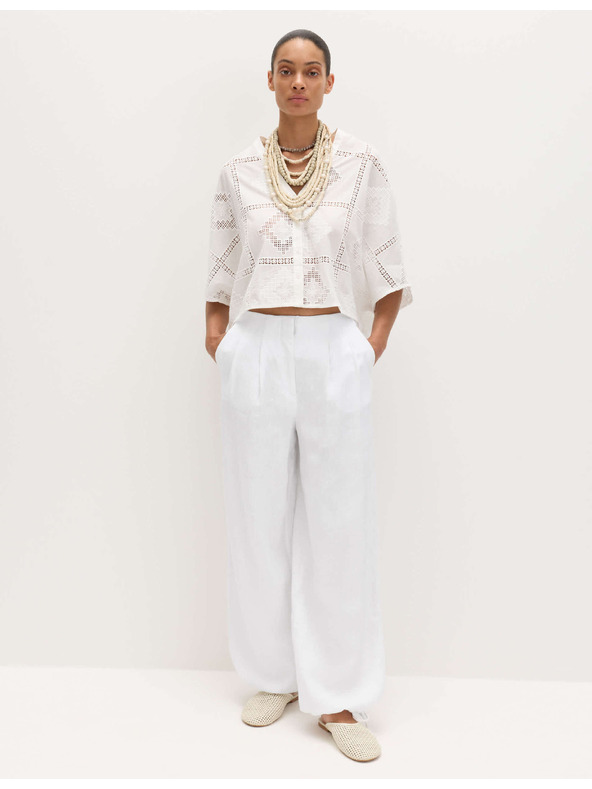 Marks & Spencer Lufi alakú nadrág tiszta linen Marks & Spencer fehér