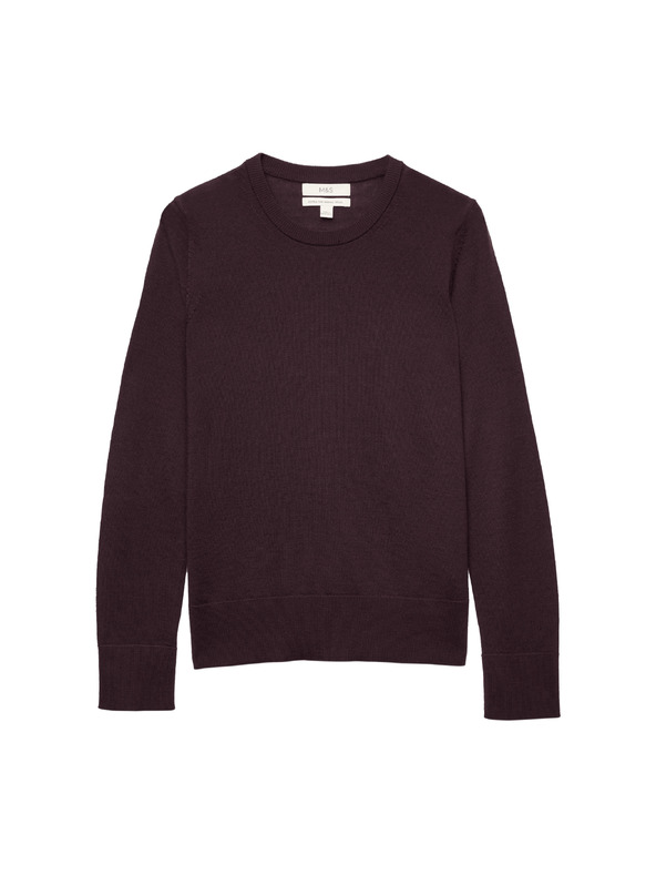Marks & Spencer Magas nyakú pulóver tiszta merinóból Marks & Spencer lila