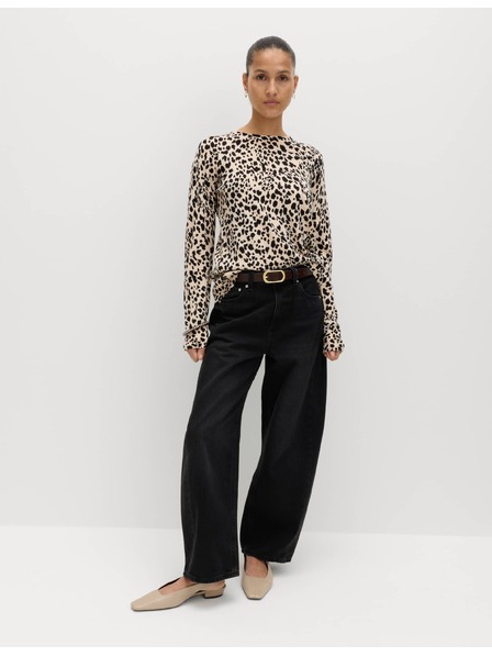 Marks & Spencer Rendkívül puha pulóver kerek nyakkivágással állati mintával Marks & Spencer fekete