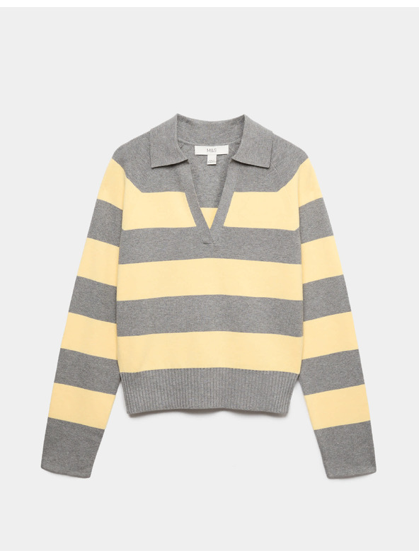 Marks & Spencer Csíkos kötött rugby felső Marks & Spencer sárga
