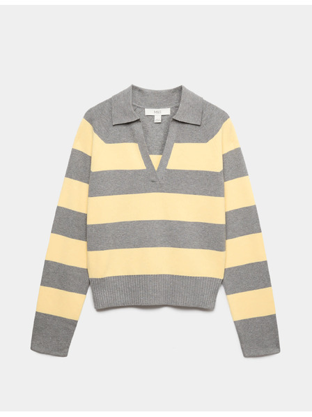 Marks & Spencer Csíkos kötött rugby felső Marks & Spencer sárga