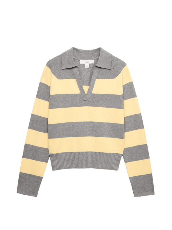 Marks & Spencer Csíkos kötött rugby felső Marks & Spencer sárga