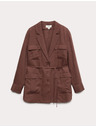 Marks & Spencer Hosszú funkcionális blazer övvel és lenvászonnal Marks & Spencer barna