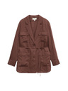 Marks & Spencer Hosszú funkcionális blazer övvel és lenvászonnal Marks & Spencer barna