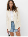 Marks & Spencer Egysoros, enyhén szűkített szabású blazer Marks & Spencer krémszínű
