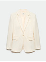 Marks & Spencer Egysoros, enyhén szűkített szabású blazer Marks & Spencer krémszínű