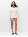 Marks & Spencer Egysoros, enyhén szűkített szabású blazer Marks & Spencer krémszínű
