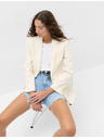Marks & Spencer Egysoros, enyhén szűkített szabású blazer Marks & Spencer krémszínű